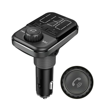  Зарядно Устройство за Кола за Безжична Bluetooth, MP3 Плейър, FM Предавател Двойно USB Черно BT72